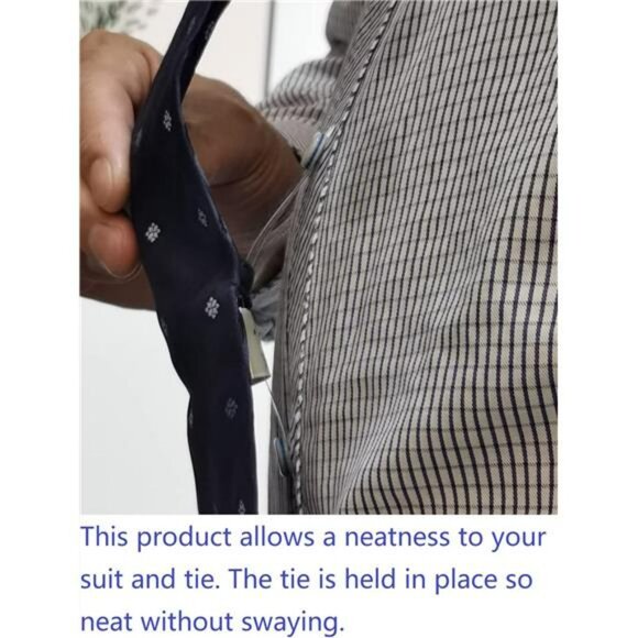 Invisible Tie Clip Holder Clear Tie Stay Alternative for Men Dress Shirt Suit - Picture 5 of 7